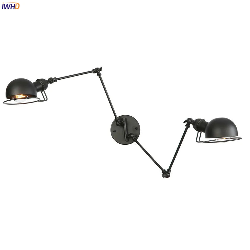 Helnys Antique Black Wall Lamp Vintage Industrial Sconce LED Applique Murale