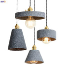 Helnys Loft Industrial Edison Pendant Lights - Nordic Cement LED Lamp