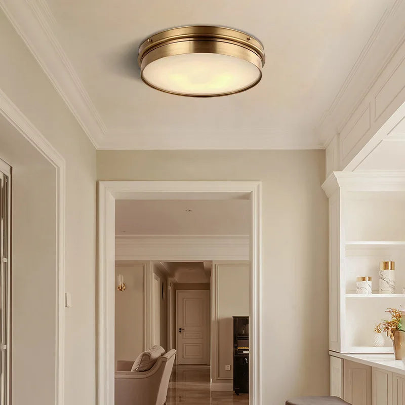 Helnys Modern Brass LED Ceiling Light Flush Mount Home Living Room Lighting