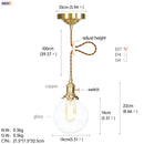 Helnys Nordic White Glass Pendant Light with Japan Copper Finish