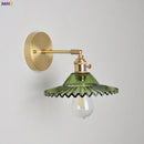 Helnys Nordic Brass Wall Lamp Bedside Sconce Glass LED Light