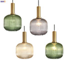 Helnys Nordic Glass Pendant Lights LED Hanging Lamp for Bedroom Living Room