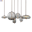 Helnys Nordic Glass LED Pendant Light Fixture Modern Dining Room Hanging Lamp