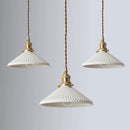 Helnys White Ceramic Brass Pendant Lights for Restaurant Bedroom - Nordic Style