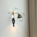 Helnys Green Glass LED Wall Lights - Pull Chain Switch, Adjustable Up And Down