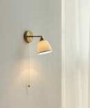 Helnys Copper LED Wall Light with Pull Chain Switch