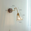 Helnys Vintage Wall Lamp with Pull Chain and Wood Base