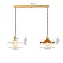 Helnys Nordic Green Glass LED Pendant Light with Copper Knob Switch