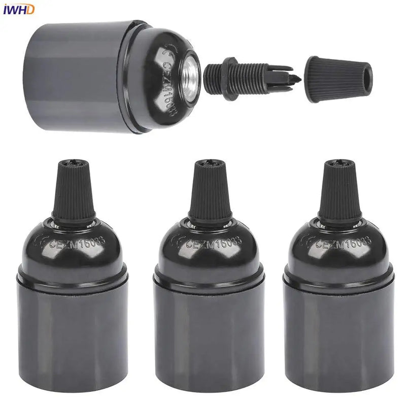 Helnys E27 Vintage Lamp Holder Base Socket - Plastic Douille Fitting Bulb Holder