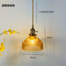 Helnys Glass Hanging Lamp with Switch - Nordic Copper Pendant Light