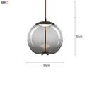 Helnys Nordic Glass LED Pendant Light Fixture Modern Dining Room Hanging Lamp