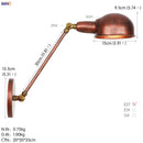 Helnys Single Swing Long Arm Wall Light Retro Loft Industrial Vintage Wall Lamp