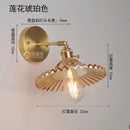 Helnys Nordic Brass Wall Lamp Bedside Sconce Glass LED Light