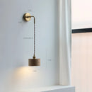Helnys Nordic LED Wall Light Pull Chain Switch Walnut Sconce