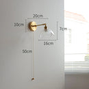 Helnys Green Glass LED Wall Light with Pull Chain Switch - Nordic Modern Design