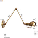 Helnys Antique Black Wall Lamp Vintage Industrial Sconce LED Applique Murale