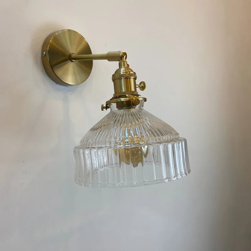 Helnys Amber Glass LED Wall Sconce Modern Nordic Wall Light Fixtures