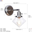 Helnys Amber Glass Ball LED Wall Lamp for Home Bedroom Stair Mirror Switch