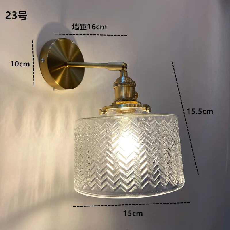 Helnys Amber Glass LED Wall Sconce Modern Nordic Wall Light Fixtures