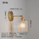 Helnys Japanese Copper Glass Wall Sconce LED Light Nordic Modern Fixture