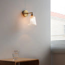 Helnys Glass LED Wall Light Switch Pure Copper Bedroom Living Room Lamp