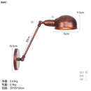 Helnys Single Swing Long Arm Wall Light Retro Loft Industrial Vintage Wall Lamp
