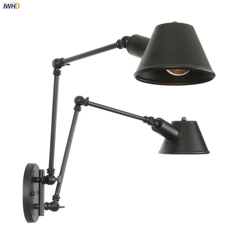 Helnys Industrial Vintage Wall Lamp 2 Heads Antique Rustic Loft Style Light