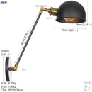 Helnys Industrial Retro Swing Arm Wall Sconce White Home Lighting