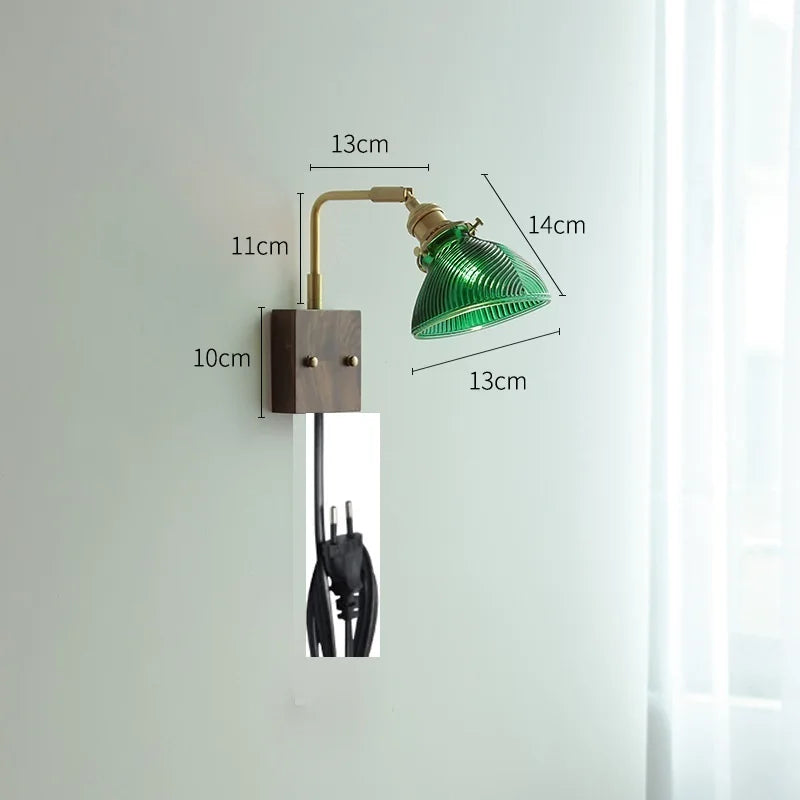 Helnys Clear Glass LED Wall Light with Pull Chain Switch - Modern Nordic Wall Lamp