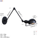 Helnys Antique Black Wall Lamp Vintage Industrial Sconce LED Applique Murale