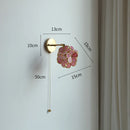 Helnys Pink Petal LED Wall Sconce with Pull Chain Switch