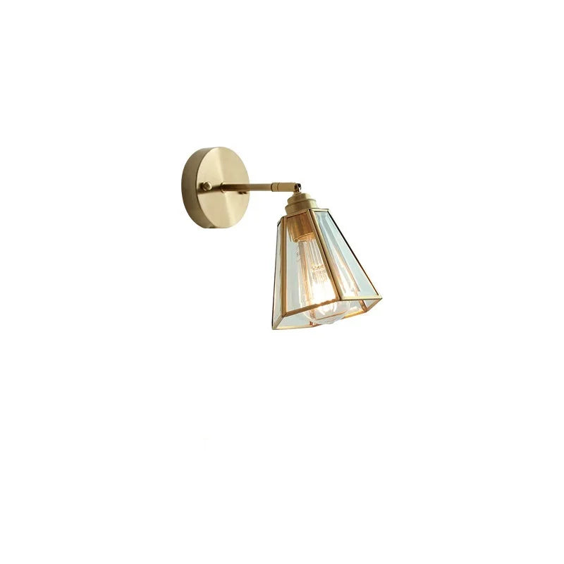 Helnys Copper LED Wall Lamp Sconce Glass Lampshade Nordic Modern Wall Light