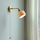 Helnys Nordic Ceramic Wall Lamp with Pull Switch and LED Light