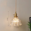 Helnys Amber Glass LED Pendant Lights - Modern Nordic Copper Hanging Lamp