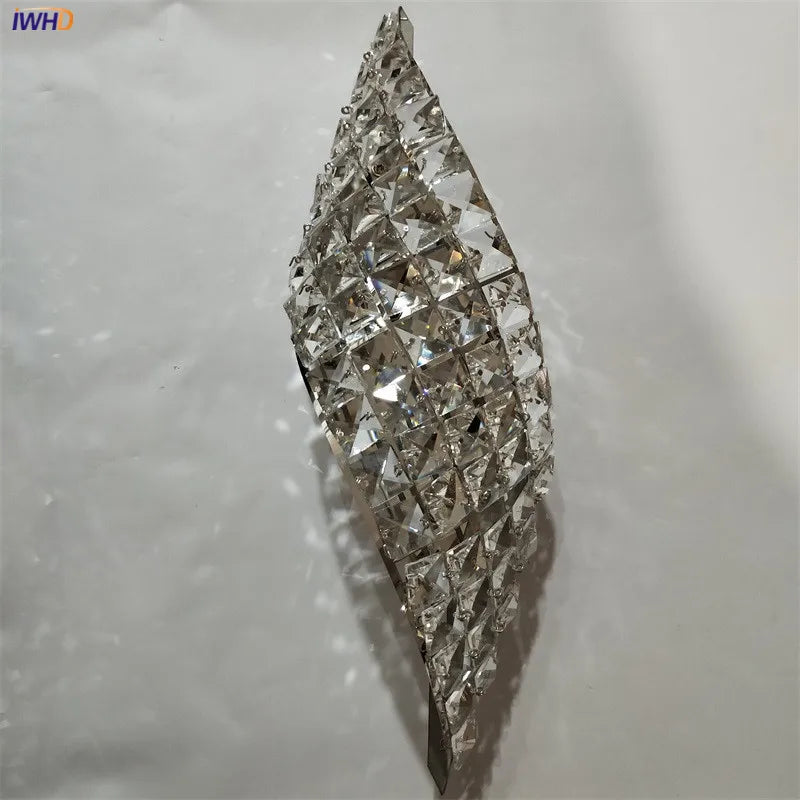 Helnys Crystal Wall Lamp for Living Room Bathroom LED Light Fixtures