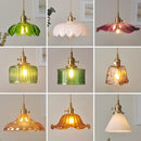 Helnys Copper Glass LED Pendant Lamp Switch Amber Nordic Hanging Lights