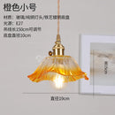Helnys Copper Glass LED Pendant Lamp Switch Amber Nordic Hanging Lights