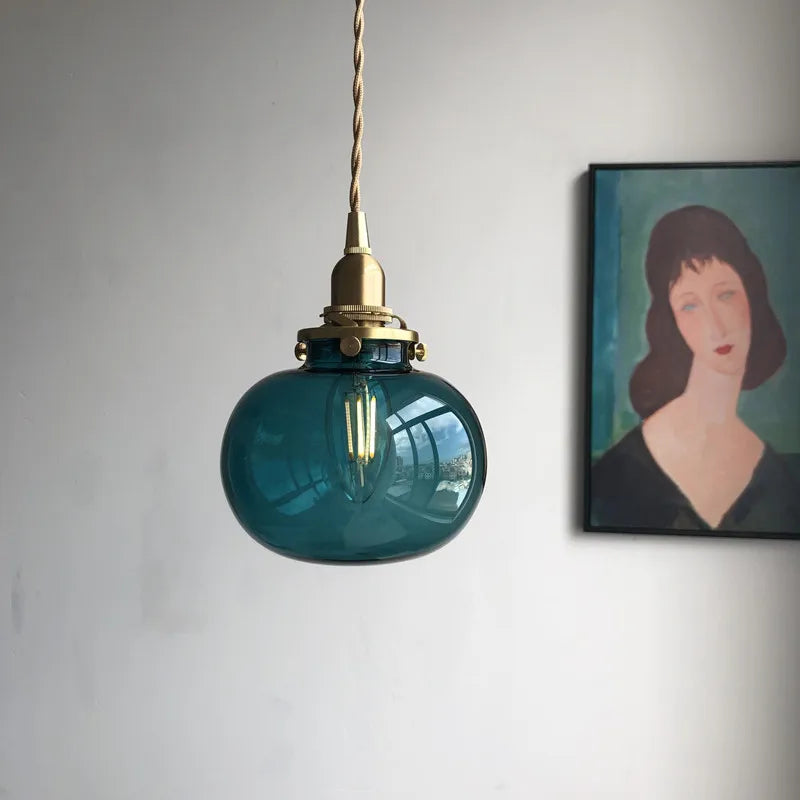 Helnys Glass Ball Pendant Lights: Nordic Modern Bedroom/Bathroom Mirror Lamp