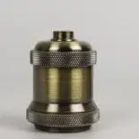 Helnys Industrial Brass Lamp Holder E27 Socket for Pendant Light