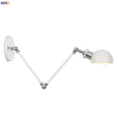 Helnys White Swing Arm Wall Light 4W Industrial Vintage Wall Sconce Luminaria