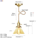 Helnys Nordic White Glass Pendant Light with Japan Copper Finish