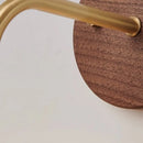 Helnys Wood Adjustable LED Wall Lamp Sconce Pull Chain Switch, Art Ambient Light