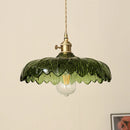 Helnys Modern Copper LED Green Glass Pendant Light for Home Decor
