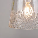 Helnys Clear Leaf Glass LED Pendant Lamp with Copper Knob Switch