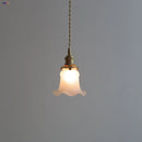 Helnys White Glass LED Pendant Lamp, Copper Hanging Light