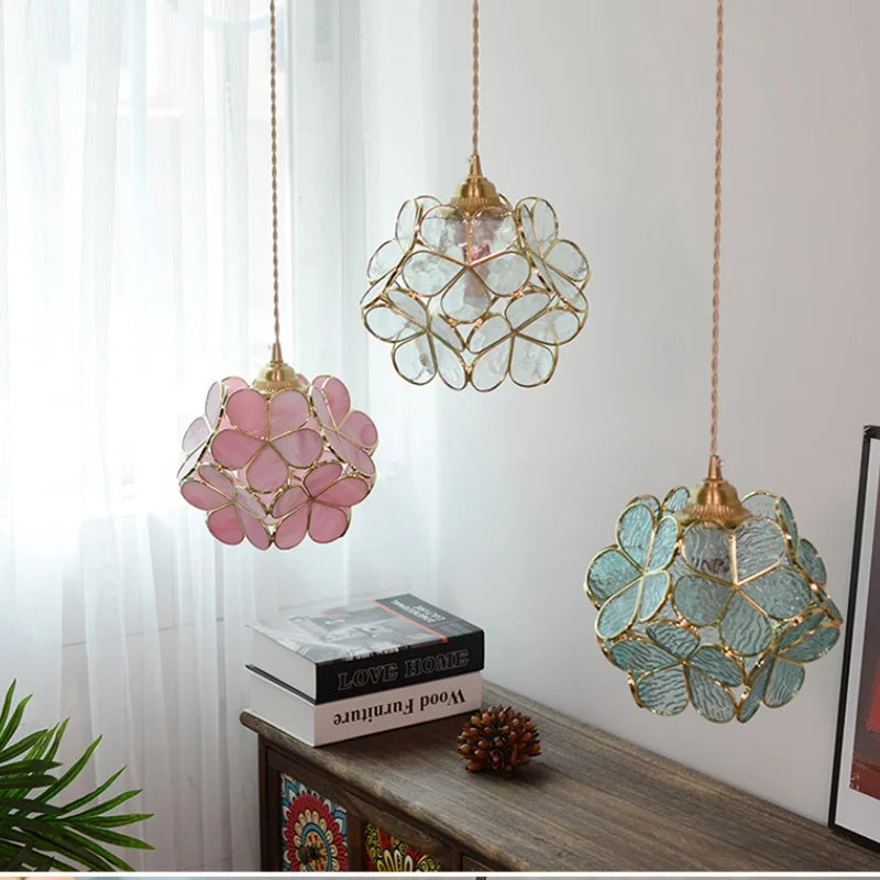 Helnys Glass Copper LED Pendant Lamp E27 Nordic Modern Luxury Hanging Lights