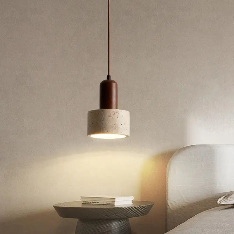 Helnys Wood Canopy LED Pendant Light 200cm Adjustable Hanging Lamp