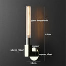 Helnys Double Heads Copper LED Wall Light - North America Style Glass Stair Bedroom Lamp