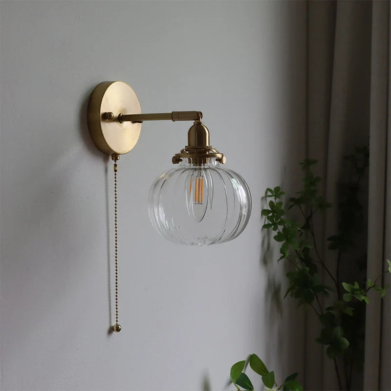 Helnys Glass Ball Wall Sconce Modern Nordic Lighting for Bedroom and Bathroom