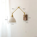 Helnys Nordic Ceramic Wall Lamp with Pull Chain Switch, LED Living Room Bedroom Light